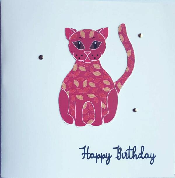 Cat Birthday Card – six colours available