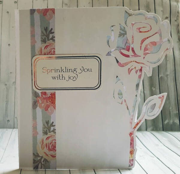 Card with Rose cutout side