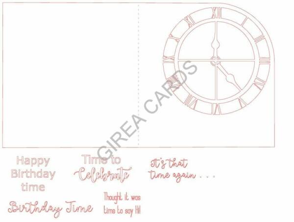 Roman Clock cut out card