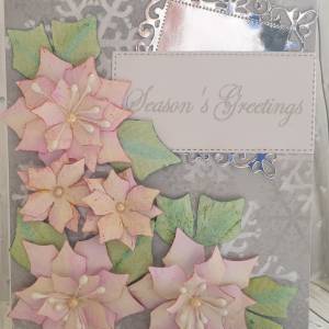 poinsettia themed christmas greeting card