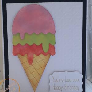 ice cream themed birthday greeting card