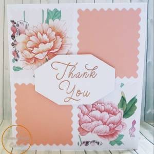 floral themed thank you card