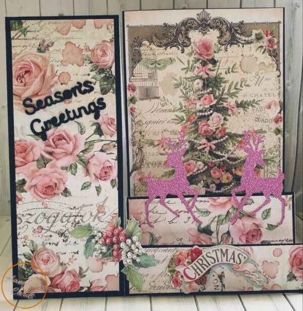 Pink christmas greeting card