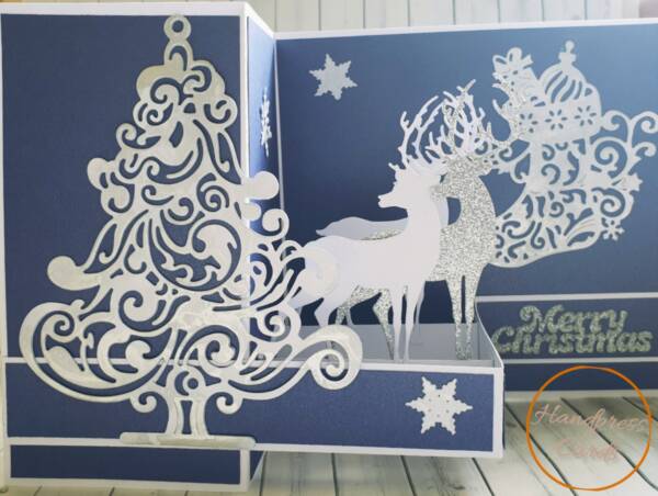 Purple and silver Chrismas Greeting Card
