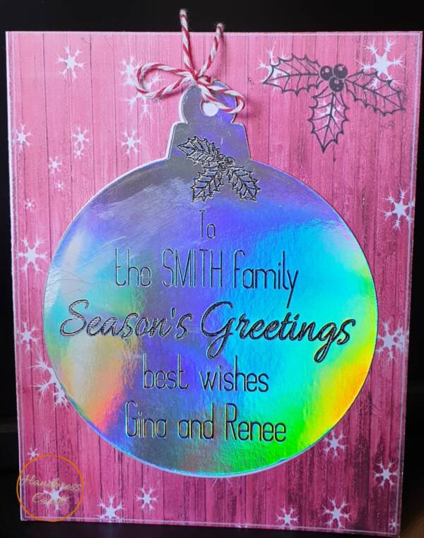 Round bauble christmas decoration greeting card