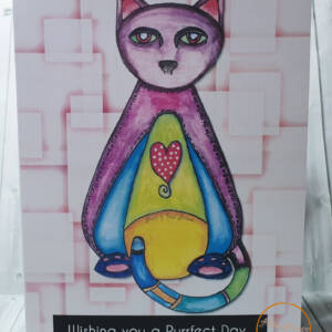 abstract cat greeting card