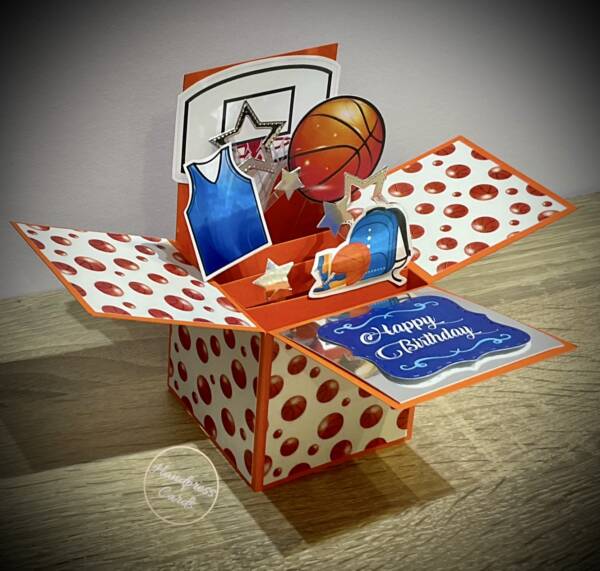Basketball pop up box card Handpress Cards Australia