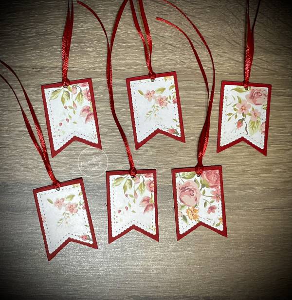 6 x Small Floral gift tags