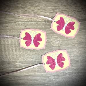 3 x butterfly gift tags