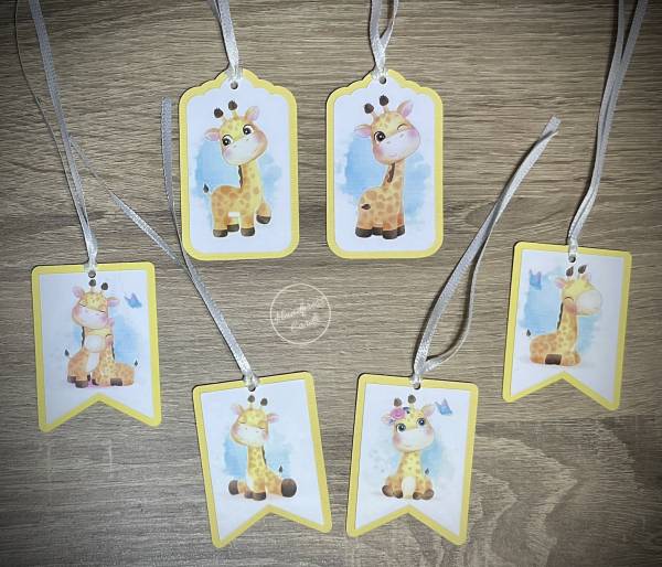 6 x Giraffe gift tags
