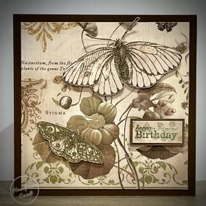 Vintage Butterflies Birthday Card