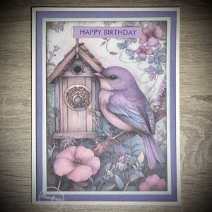 Purple Bird Greeting Card