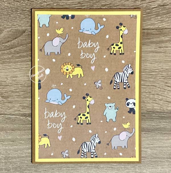 Cute Animals Baby Boy Card