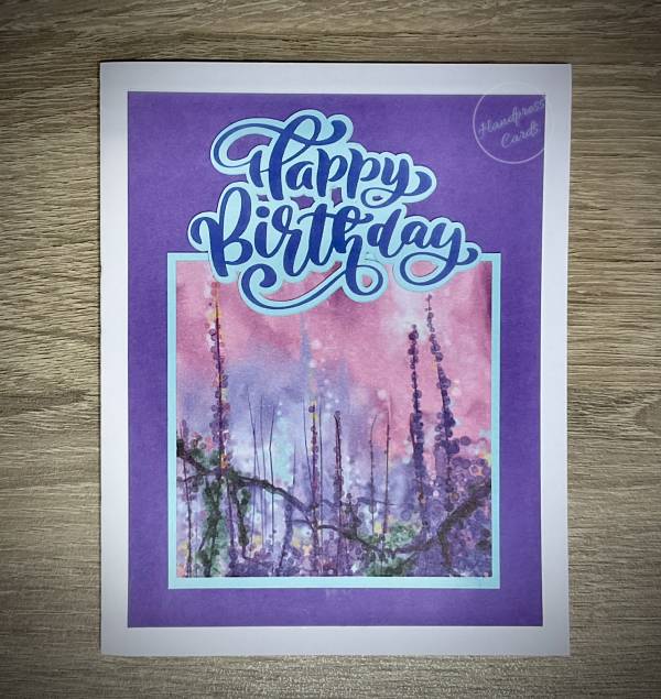 Happy Birthday on purple