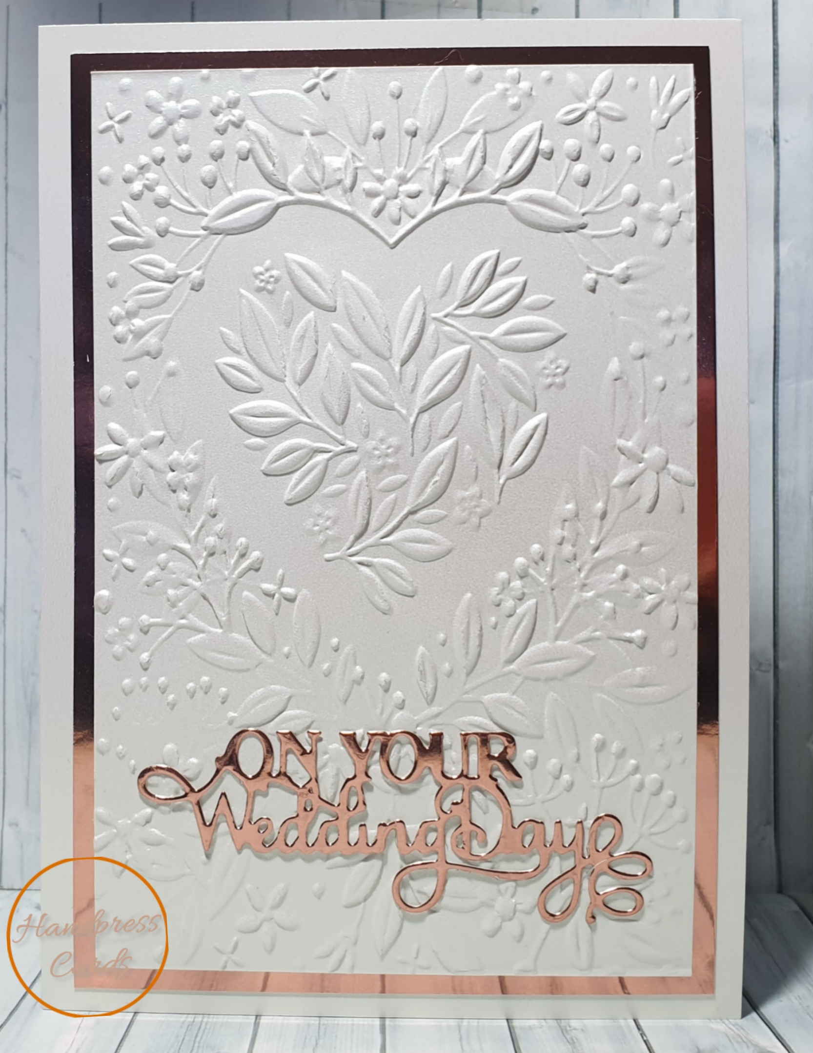 Pearl and Rose Gold Wedding Card