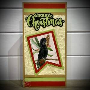 Black Cockatoo Slimline Christmas Card