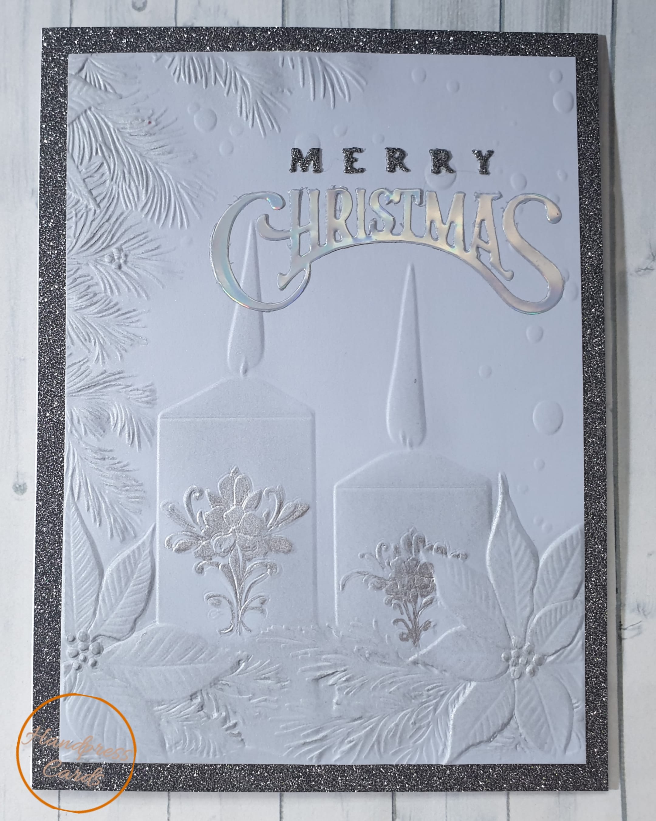 Silver Candles Christmas Card