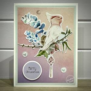 Christmas Card with Pink Cockatoo
