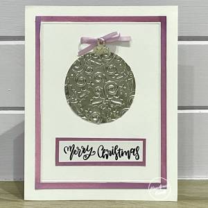 Silver Christmas bauble card