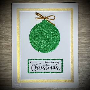 Sparkling Green Christmas bauble card