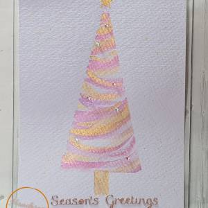 Pink tree christmas card