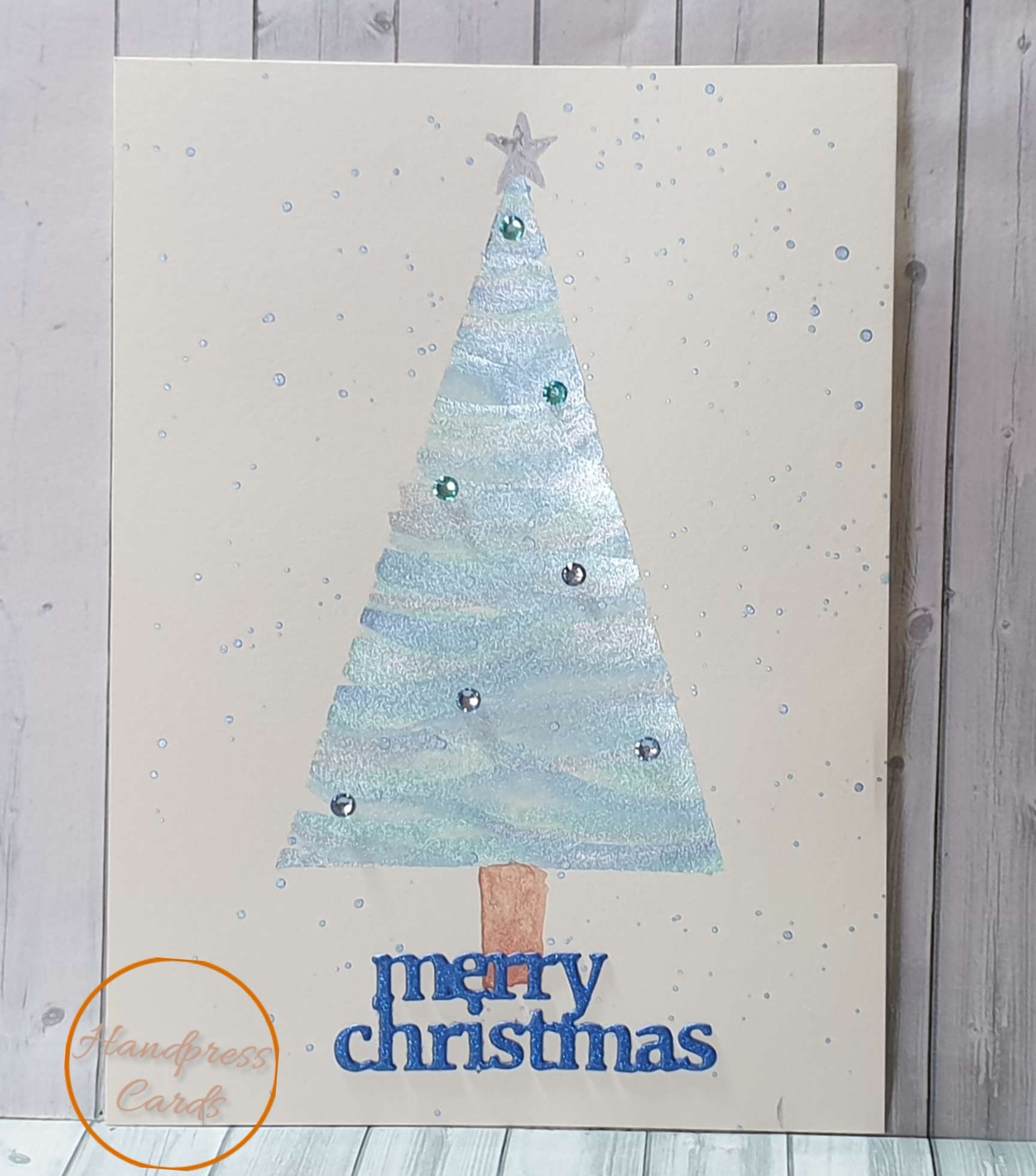 Blue Tree Christmas Card