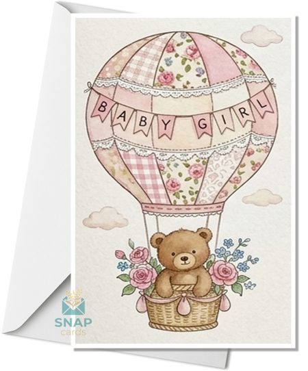 welcome baby girl greeting card Paperhugz