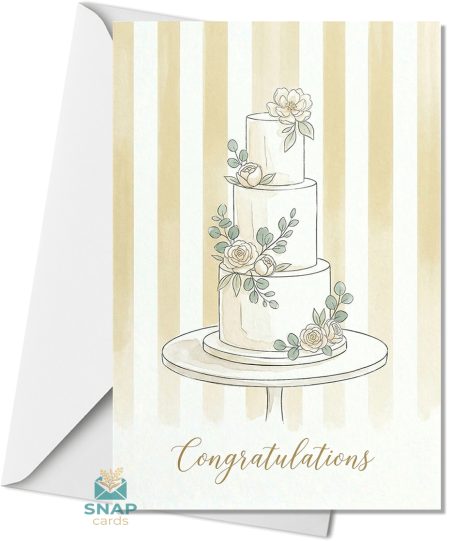 Elegant Wedding Congratulations Card | Wedding Cake Design | Paperhugz