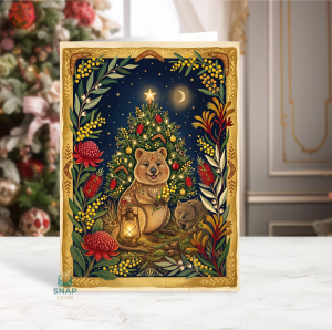 FA quokka Christmas.fw Australian themed christmas card by Snapcards