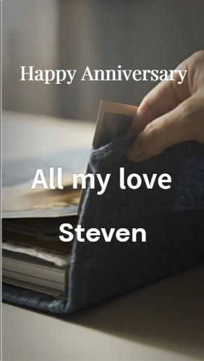 Wedding anniversary video greeting card - photo album with personalised message